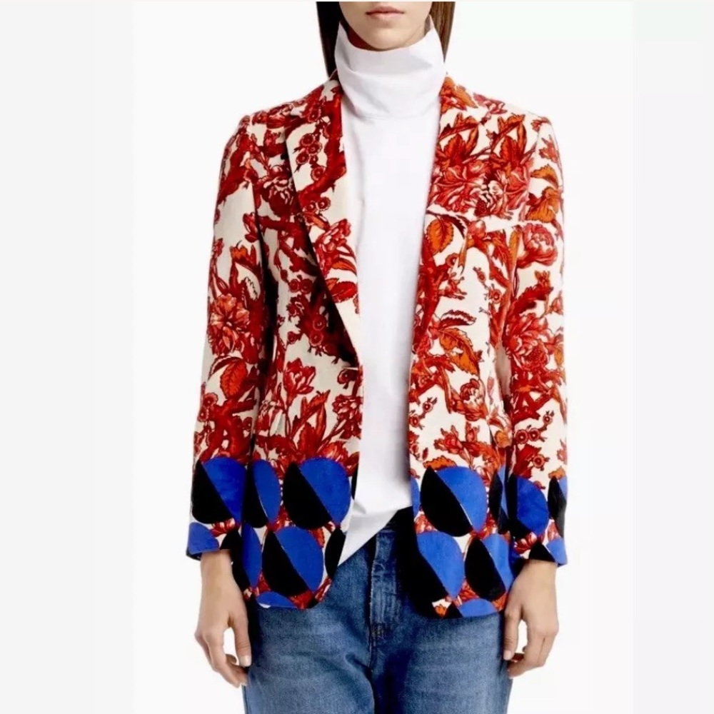 Dries Von Noten Blest Floral Graphic Circle Blazer - Picture 2 of 7